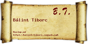 Bálint Tiborc névjegykártya